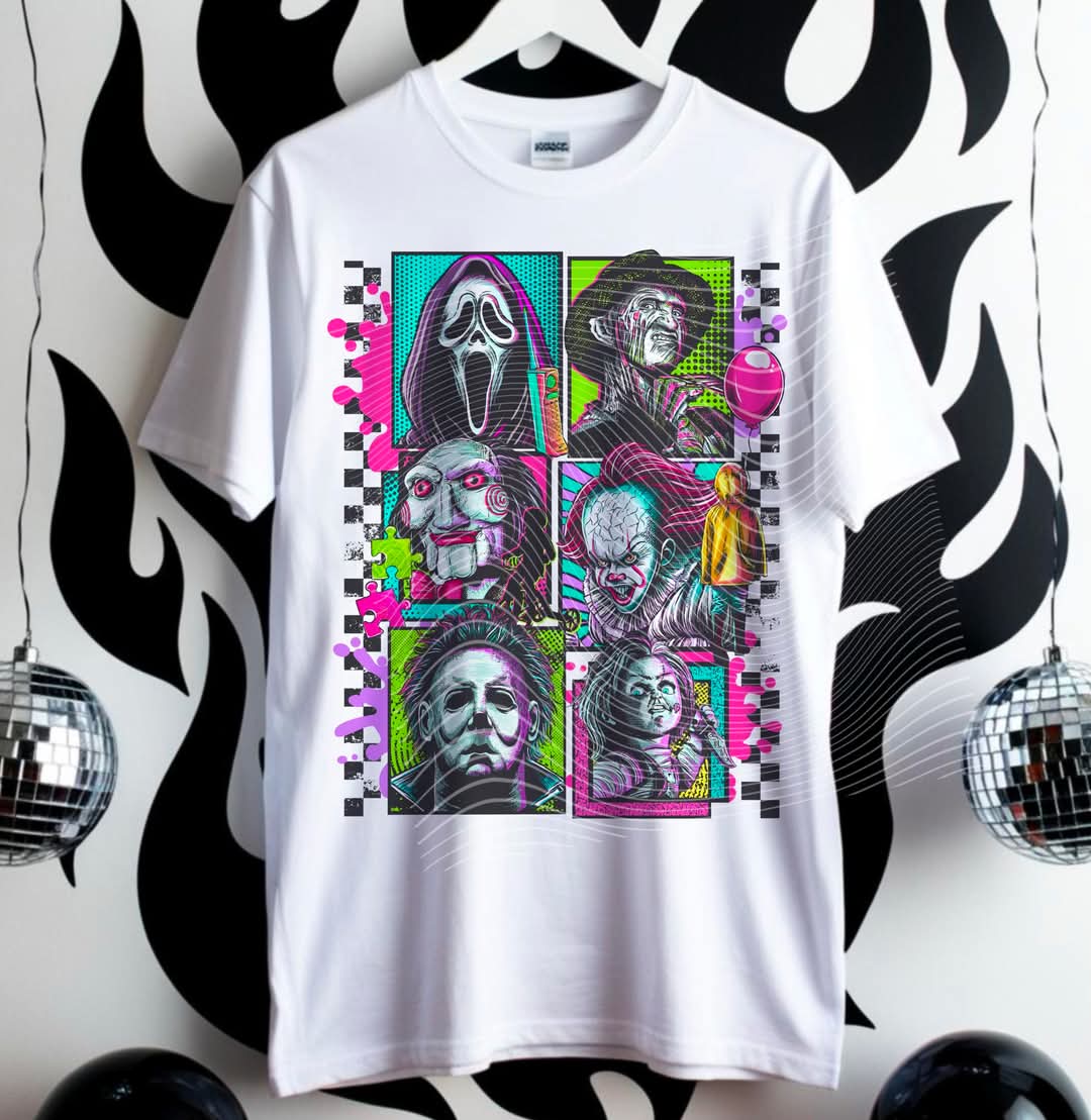 Horror Movie Villains Collage T-Shirt