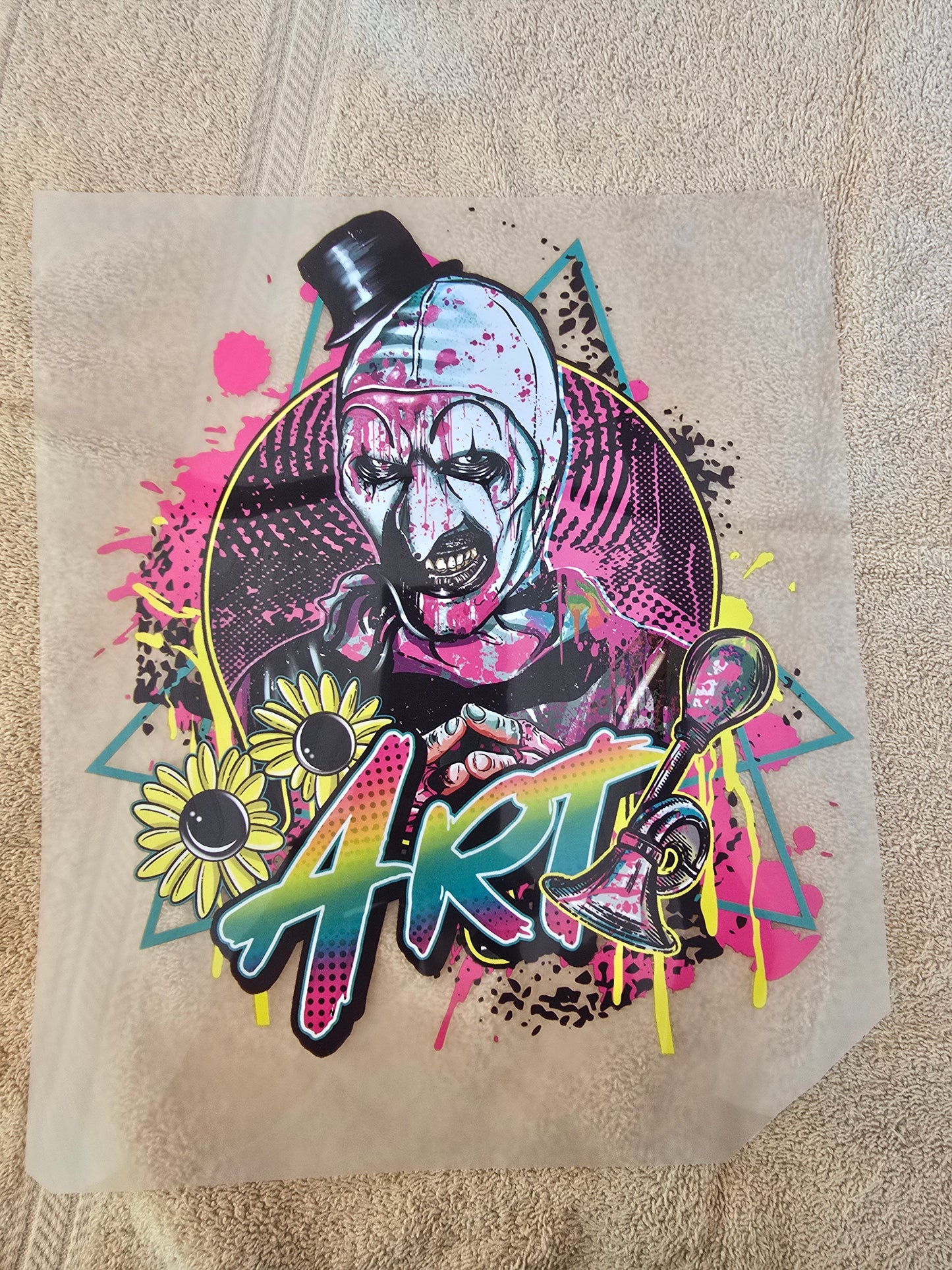 "Art the Clown" Neon Graffiti T-Shirt - Terrifier Inspired Streetwear
