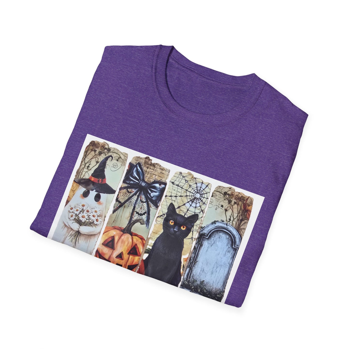 Spooky Season Cat T-Shirt, Halloween Tees, Unisex Softstyle Tee, Fall Fashion, Cute Halloween Shirt, Cat Lover Gift