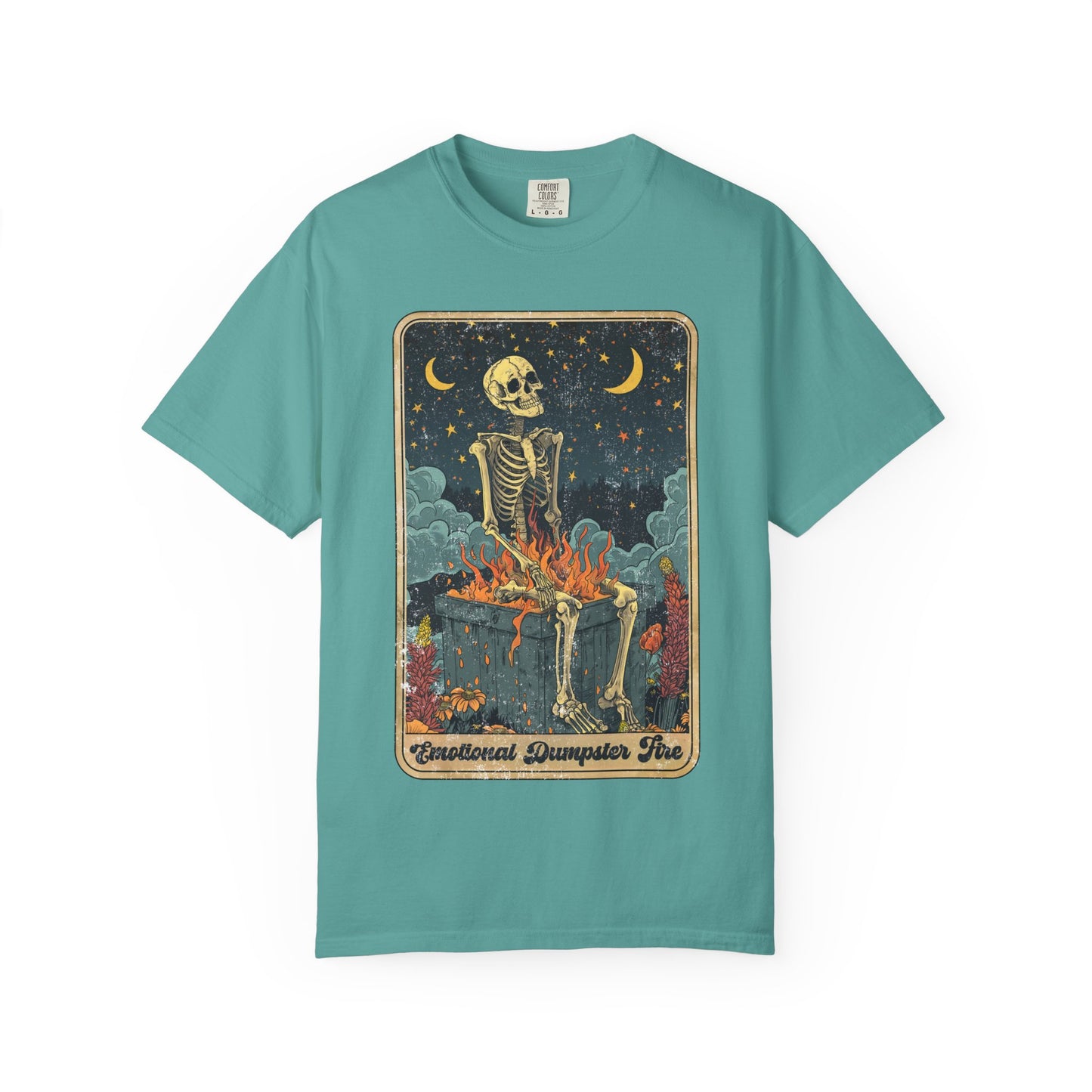 Skeleton in the Moonlight T-Shirt | Spooky Vintage Graphic Tee for Halloween, Casual Wear, Unisex Apparel, Fall Fashion, Gift for Art Lovers
