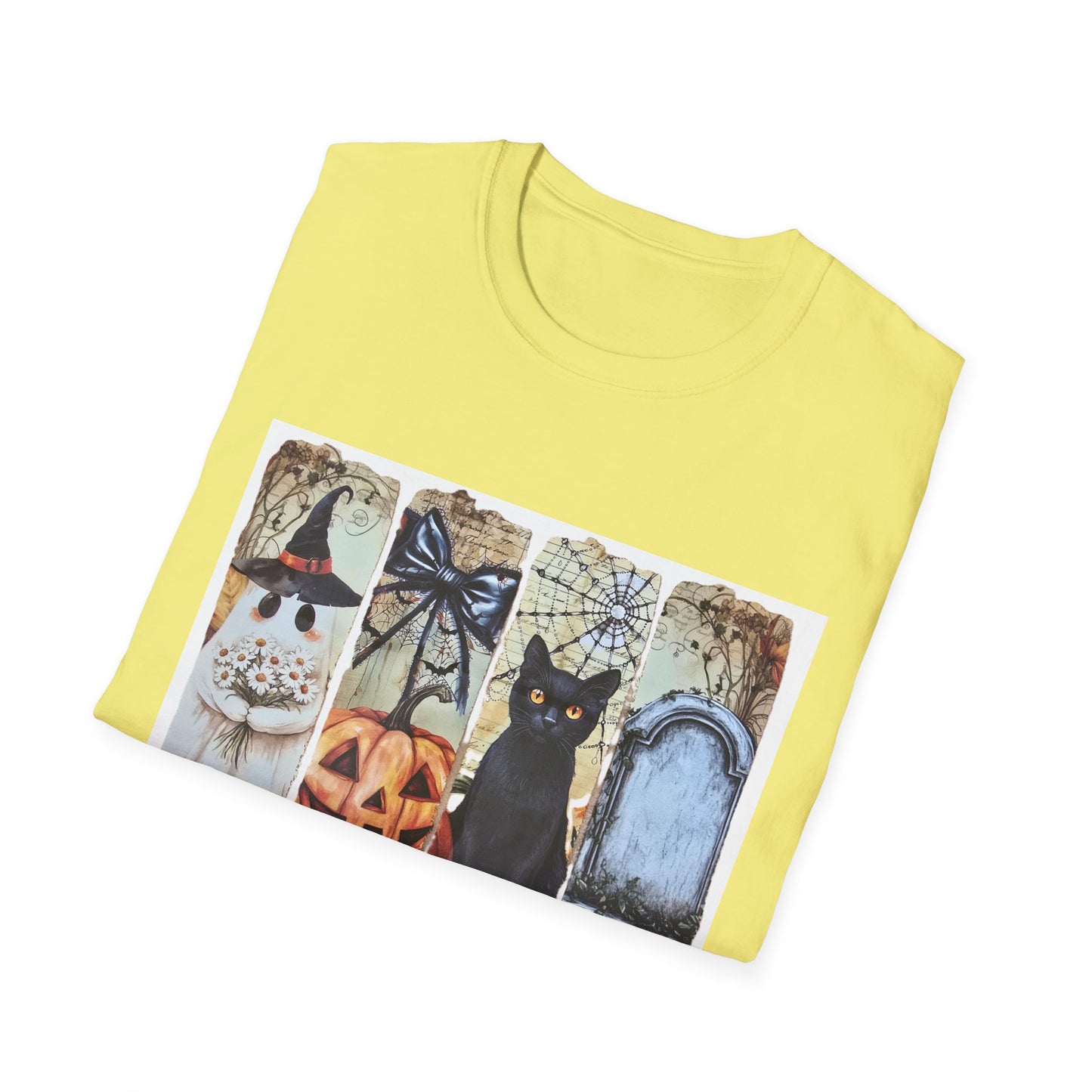 Spooky Season Cat T-Shirt, Halloween Tees, Unisex Softstyle Tee, Fall Fashion, Cute Halloween Shirt, Cat Lover Gift
