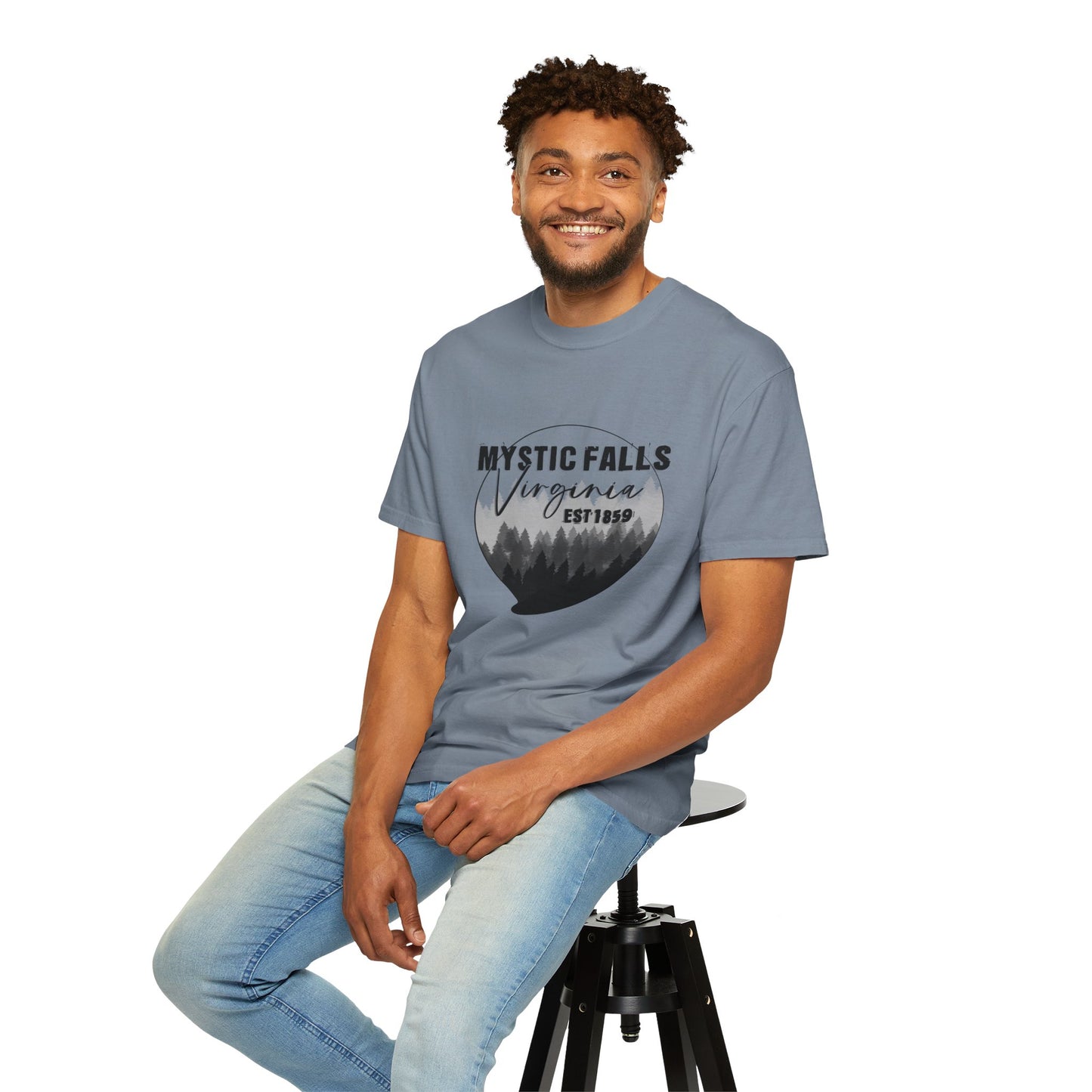 Mystic Falls Virginia T-Shirt — Forest Circle Graphic Tee (EST 1859)