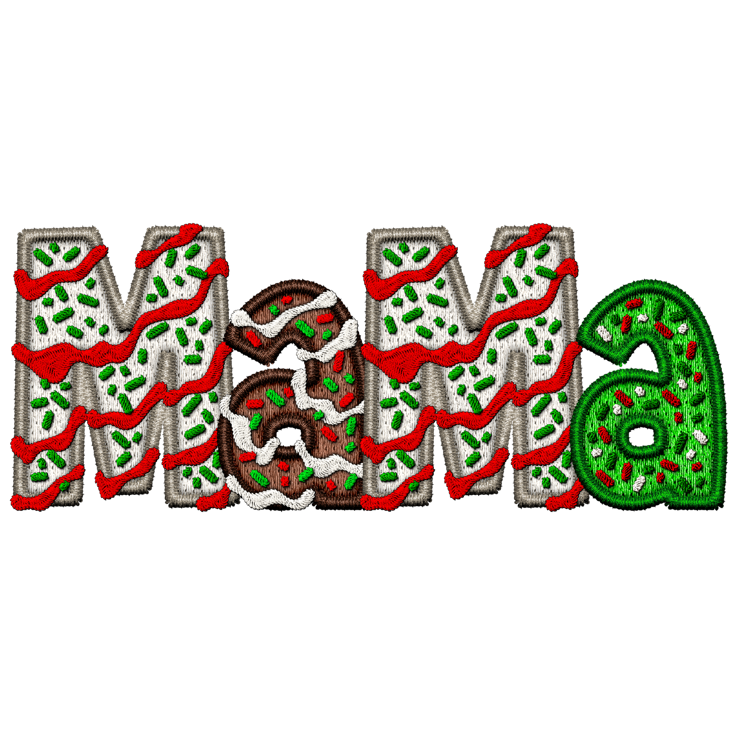 🍪 Christmas Cookie “Mama” Sweatshirt – Festive Faux Embroidery Holiday Pullover