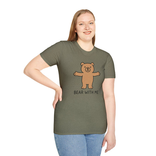 Cute Bear Graphic T-Shirt | Bear with Me Tee, Gift for Animal Lovers, Fun Casual Wear, Birthday Gift, Unisex Softstyle Shirt