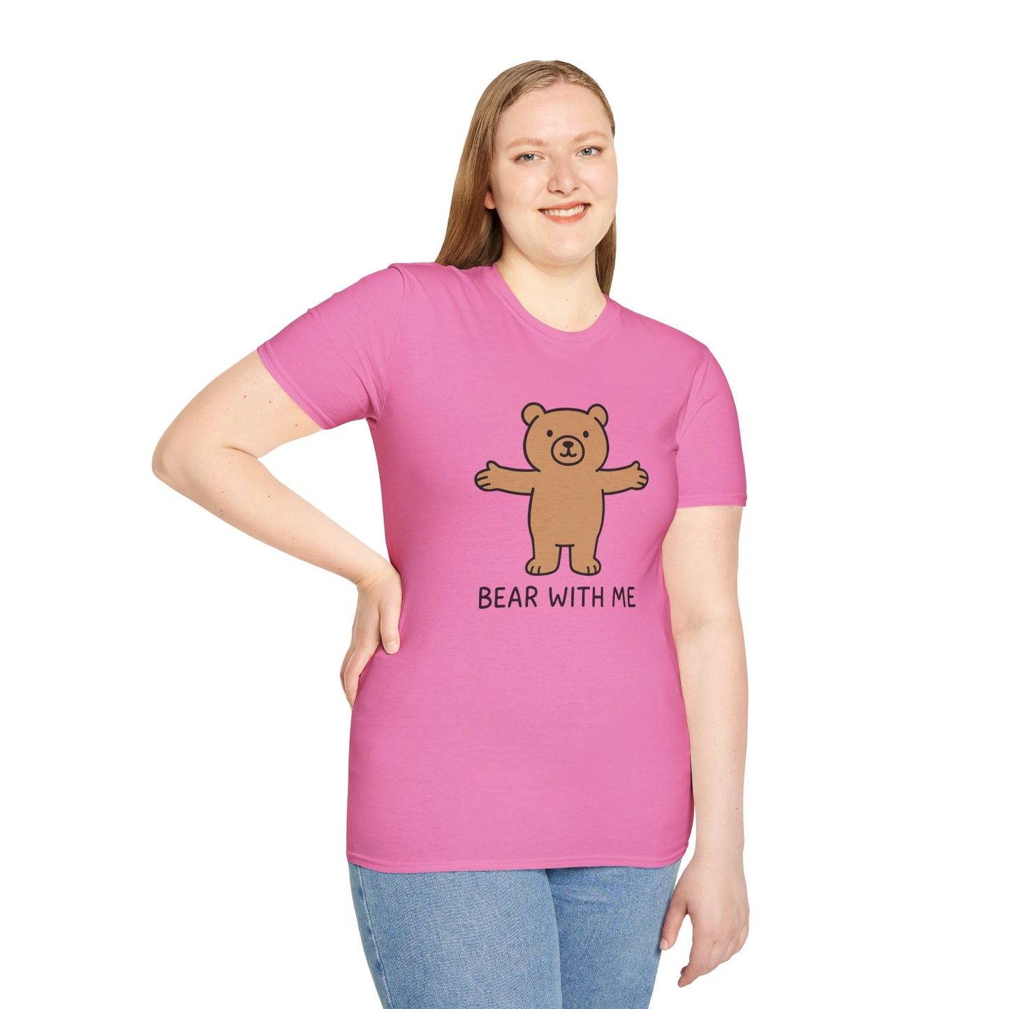 Cute Bear Graphic T-Shirt | Bear with Me Tee, Gift for Animal Lovers, Fun Casual Wear, Birthday Gift, Unisex Softstyle Shirt