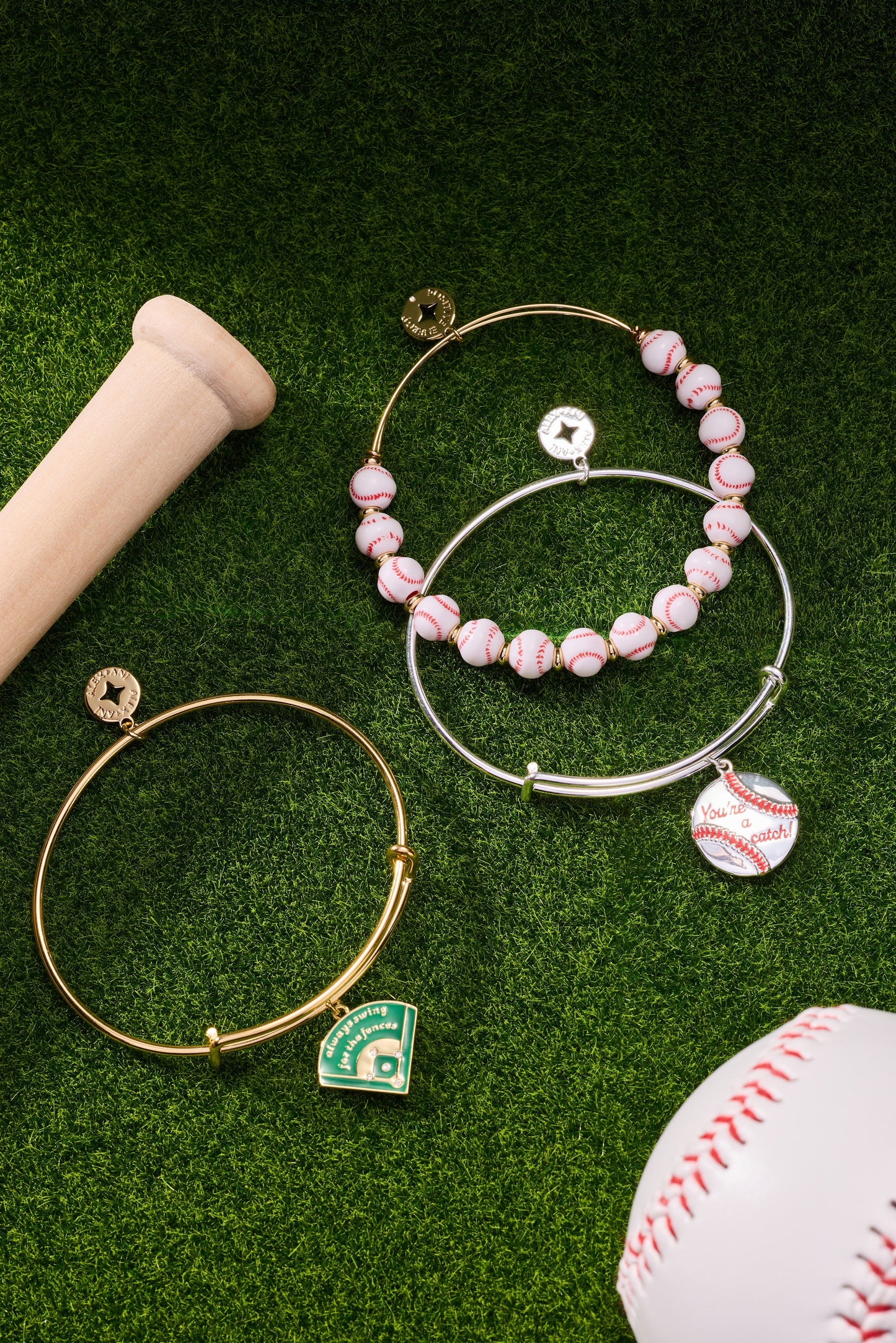Baseball Beaded Bangle