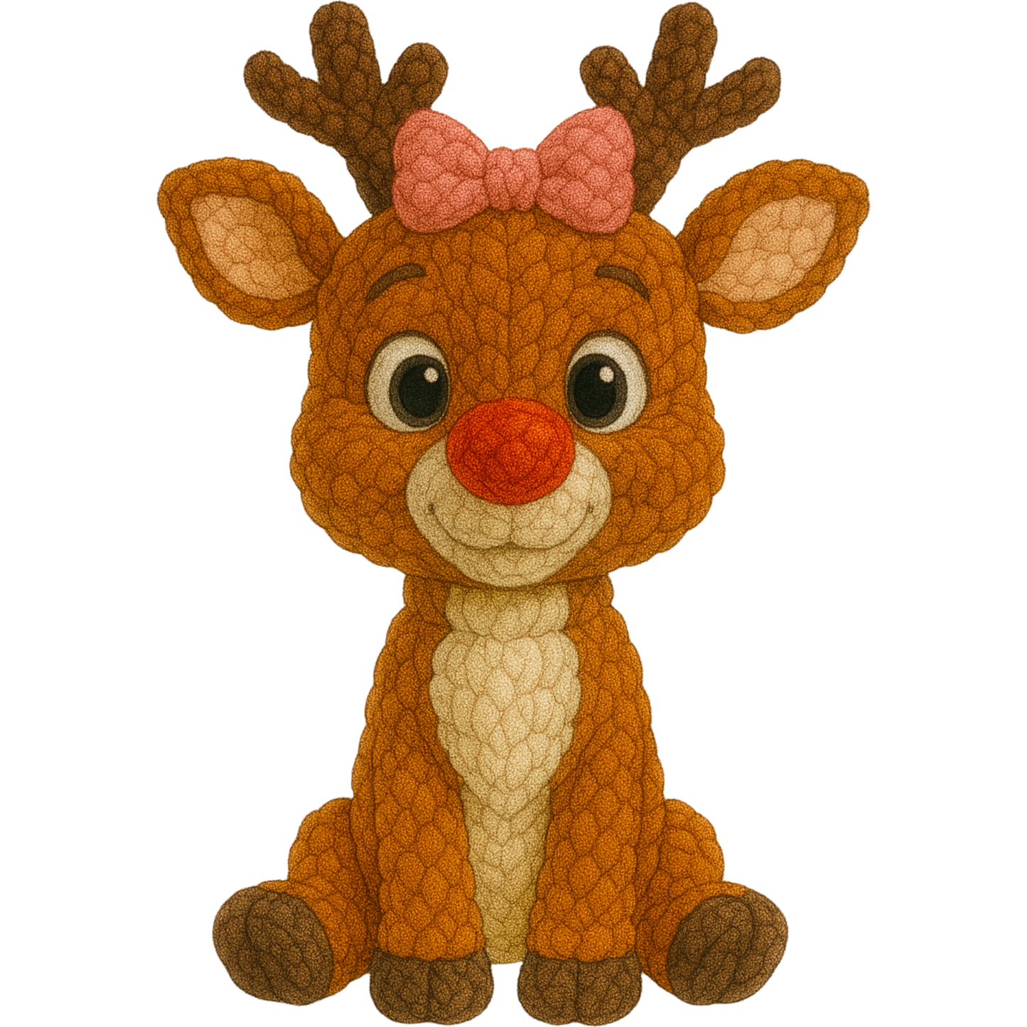 Cute Reindeer Christmas T-Shirt | Bow Red Nose Reindeer Tee | Adorable Holiday Graphic Shirt