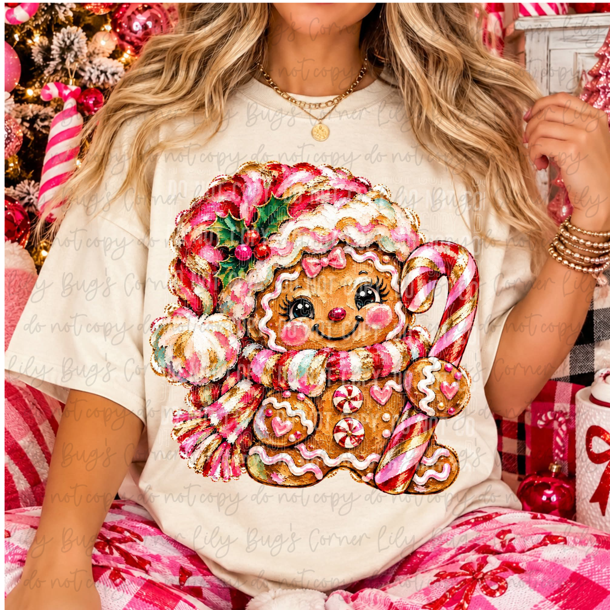 Colorful Gingerbread and Candy Cane – Tee, Sweatshirt & Hoodie