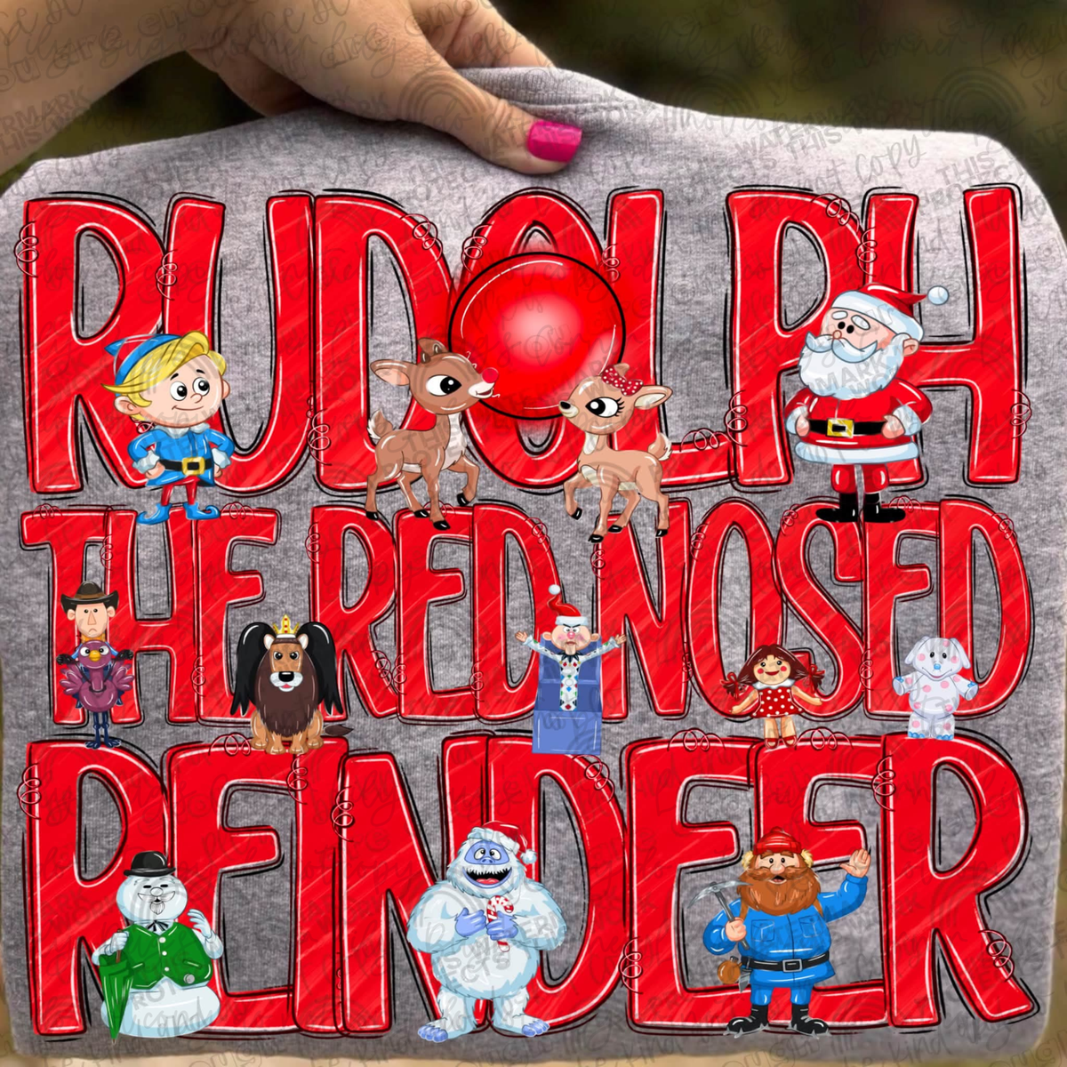 Rudolph the Red-Nosed Reindeer Character Collage – Tee, Sweatshirt & Hoodie