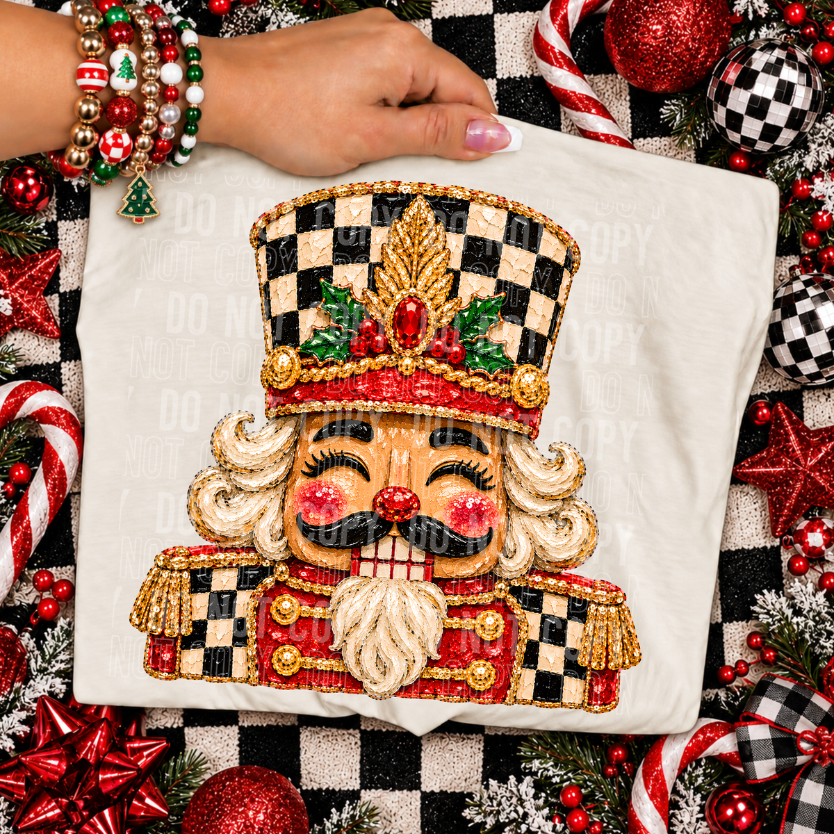 Painted Checkered Nutcracker – Tee, Sweatshirt & Hoodie
