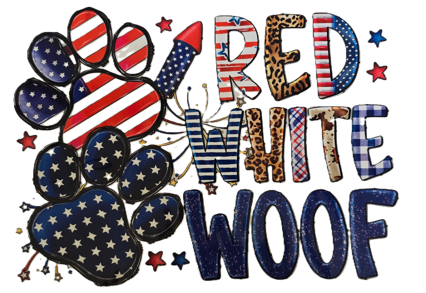 Red White Woof Tshirt