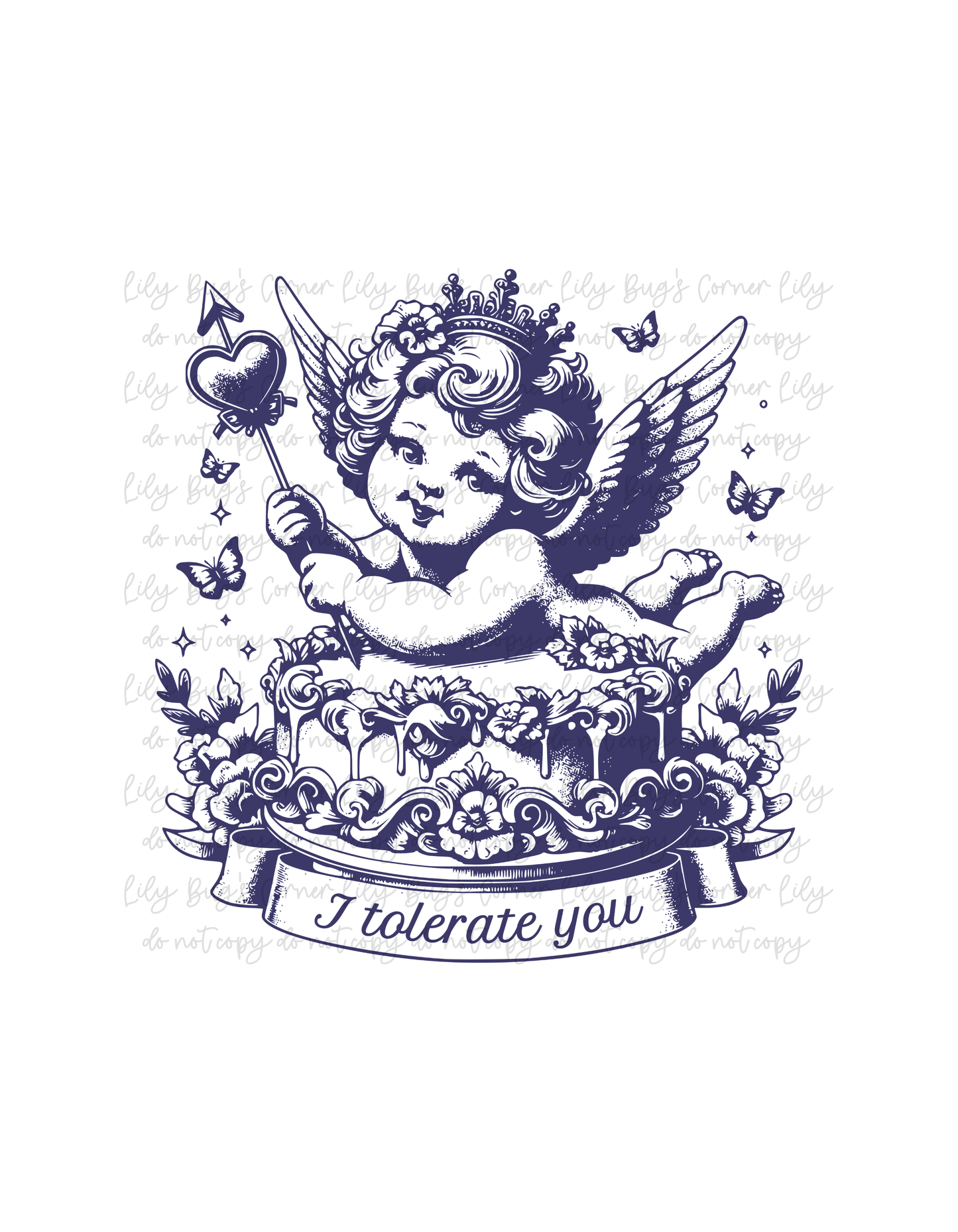 I Tolerate You Valentine Shirt | Funny Anti-Valentine Graphic Tee | Vintage Cherub Valentine Shirt
