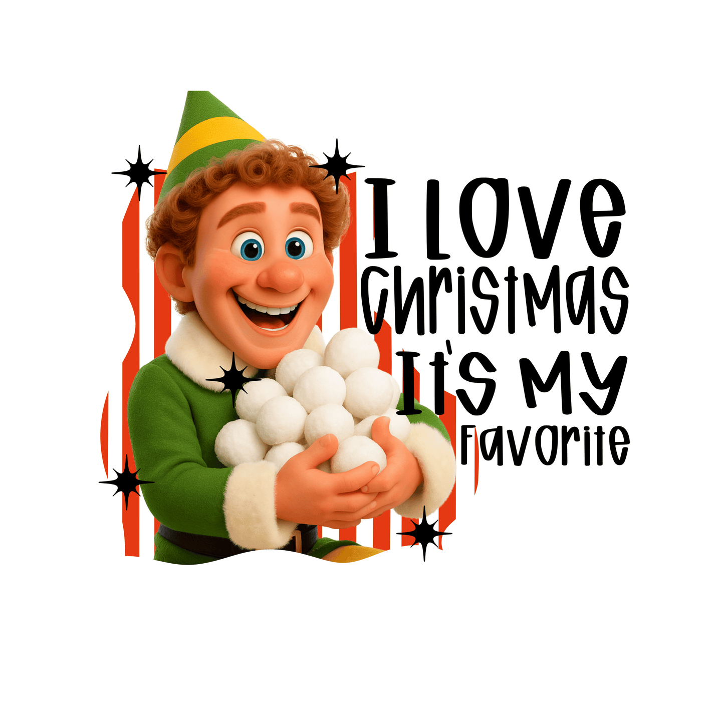 I Love Christmas T-Shirt | Festive Elf-Inspired Holiday Tee | Cheerful Christmas Graphic Shirt