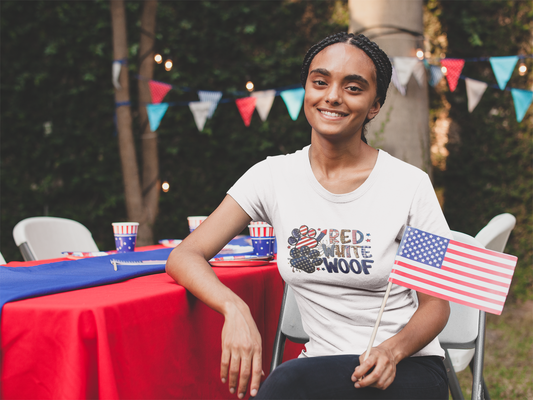 Red White Woof Tshirt