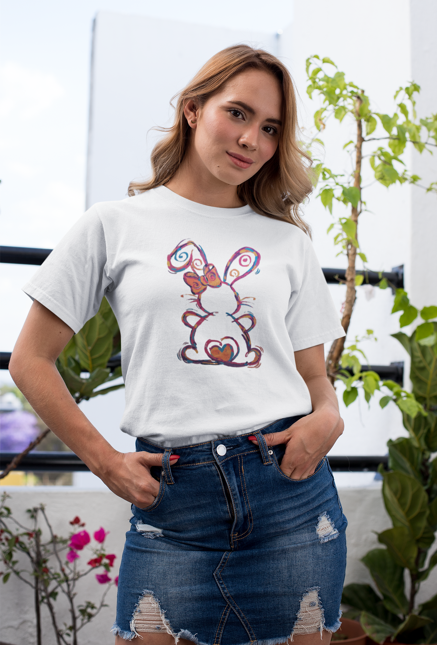 Swirl Bunny Butt Tshirt