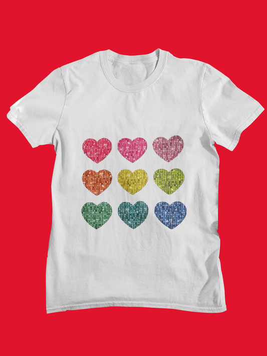 Colorful Hearts Tee
