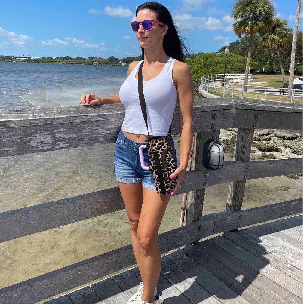 40 oz Tumbler "Handle" Bag - Leopard