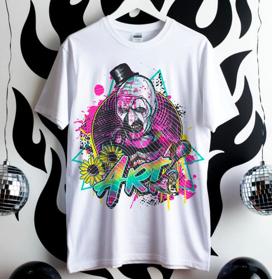 "Art the Clown" Neon Graffiti T-Shirt - Terrifier Inspired Streetwear