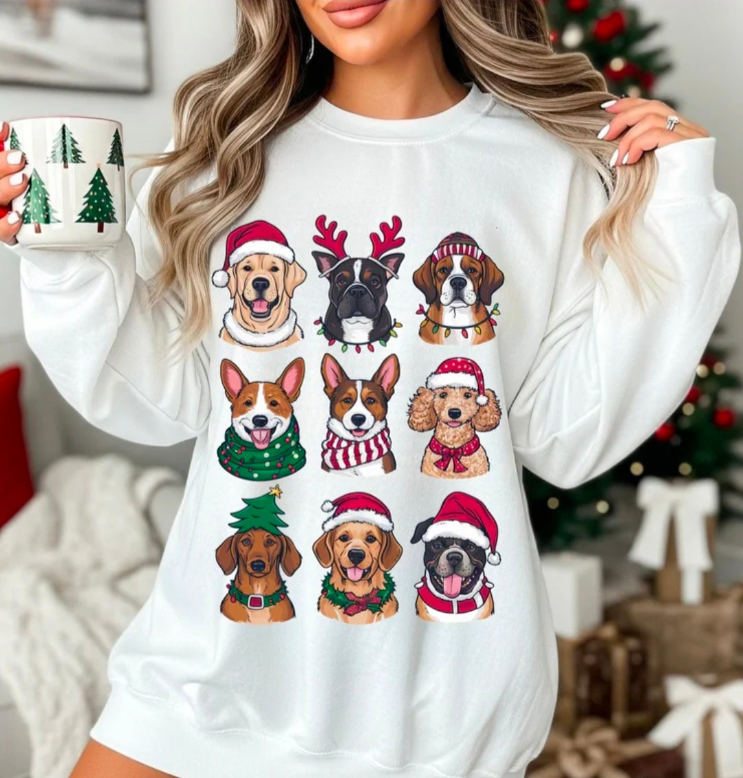🐾 Christmas Dogs Sweatshirt – Festive Holiday Dog Lover Pullover
