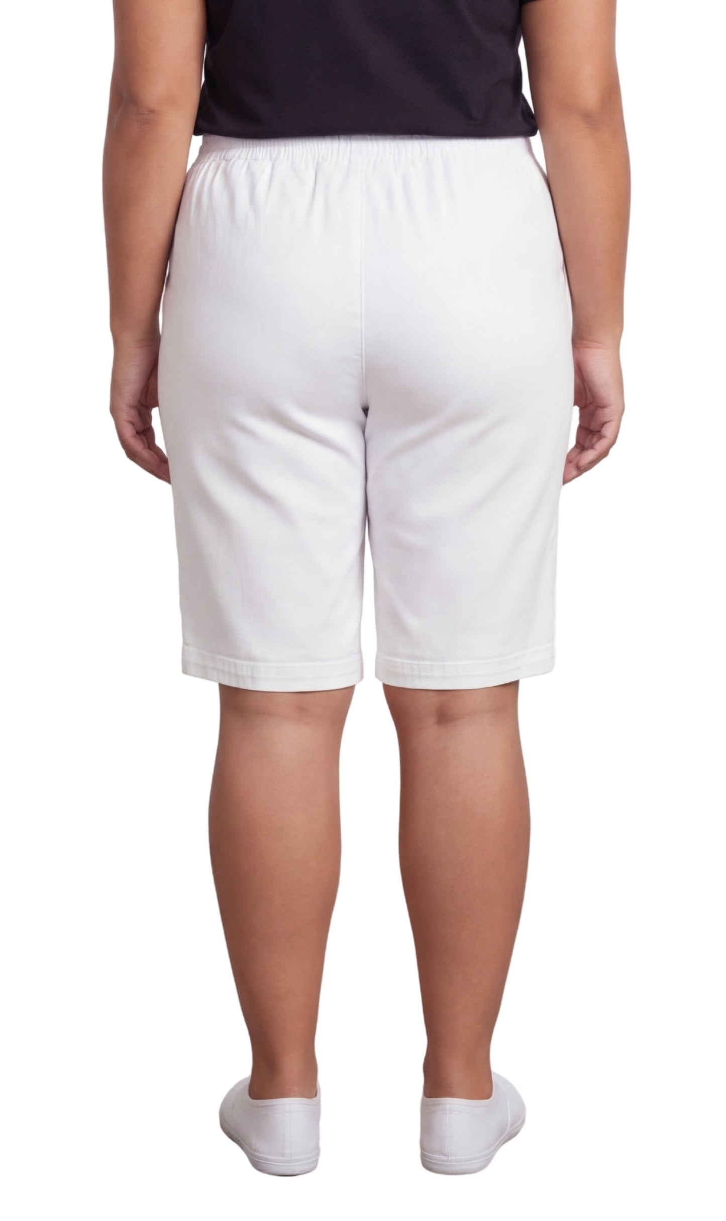 Women's Easy Pull on Bermuda Shorts in Denim and Twill