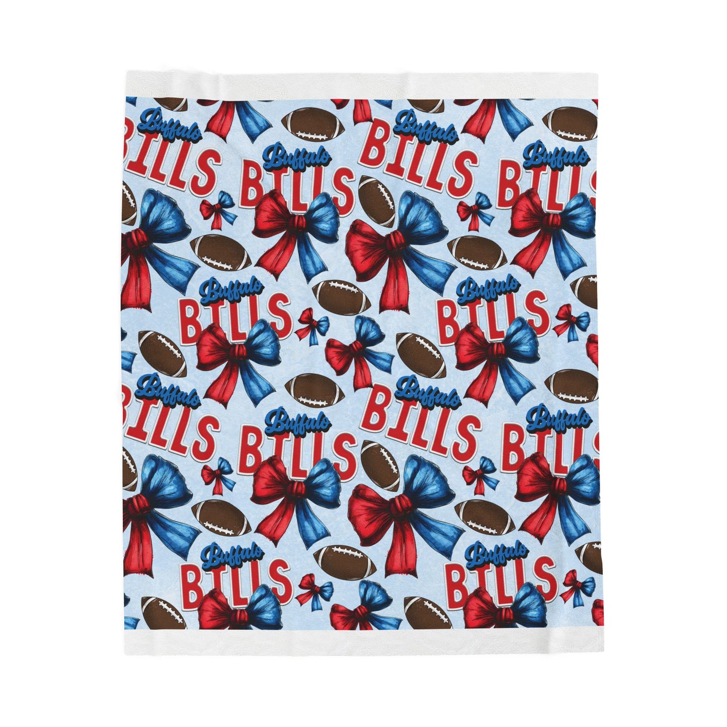 American Flag Bow Velveteen Plush Blanket — Patriotic 4th of July Throw