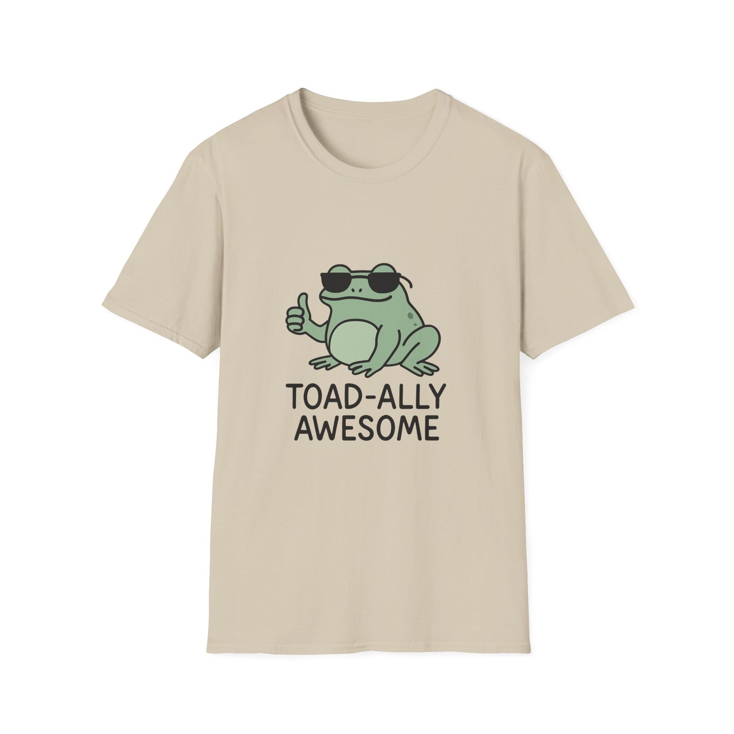 Toad-ally Awesome Unisex Softstyle T-Shirt, Funny Frog Tee, Gift for Animal Lovers, Casual Wear, Birthday Present, Green Humor Shirt