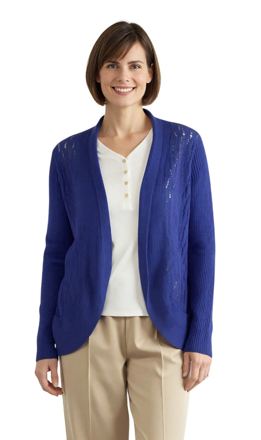 Women's Open Front Glitter Shrug in Soft Acryllic