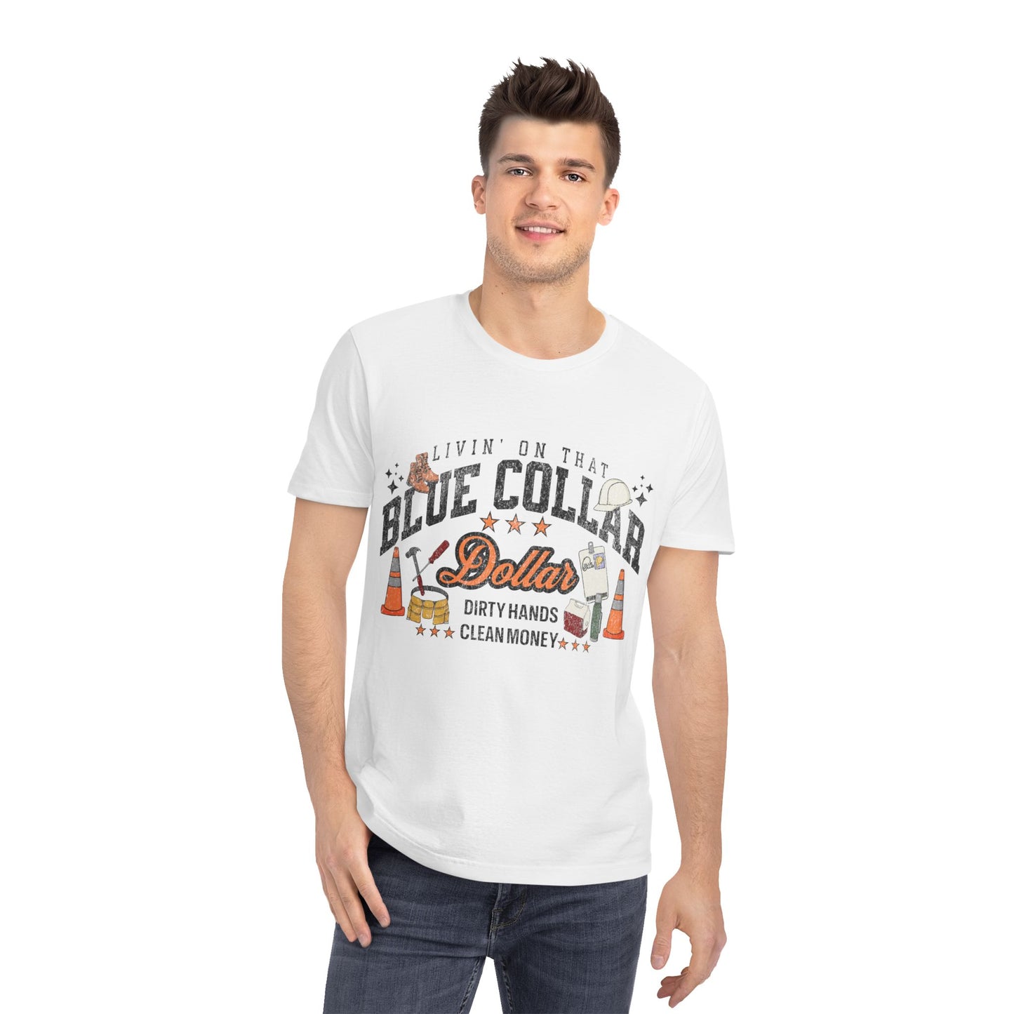 Blue Collar Dollars T-Shirt — "Livin' on That Blue Collar" Workwear Tee