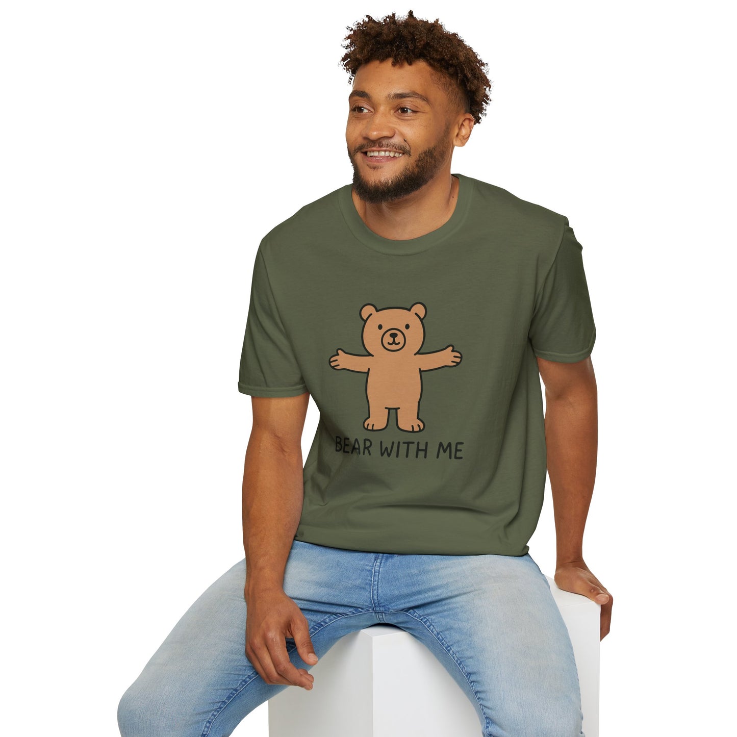 Cute Bear Graphic T-Shirt | Bear with Me Tee, Gift for Animal Lovers, Fun Casual Wear, Birthday Gift, Unisex Softstyle Shirt