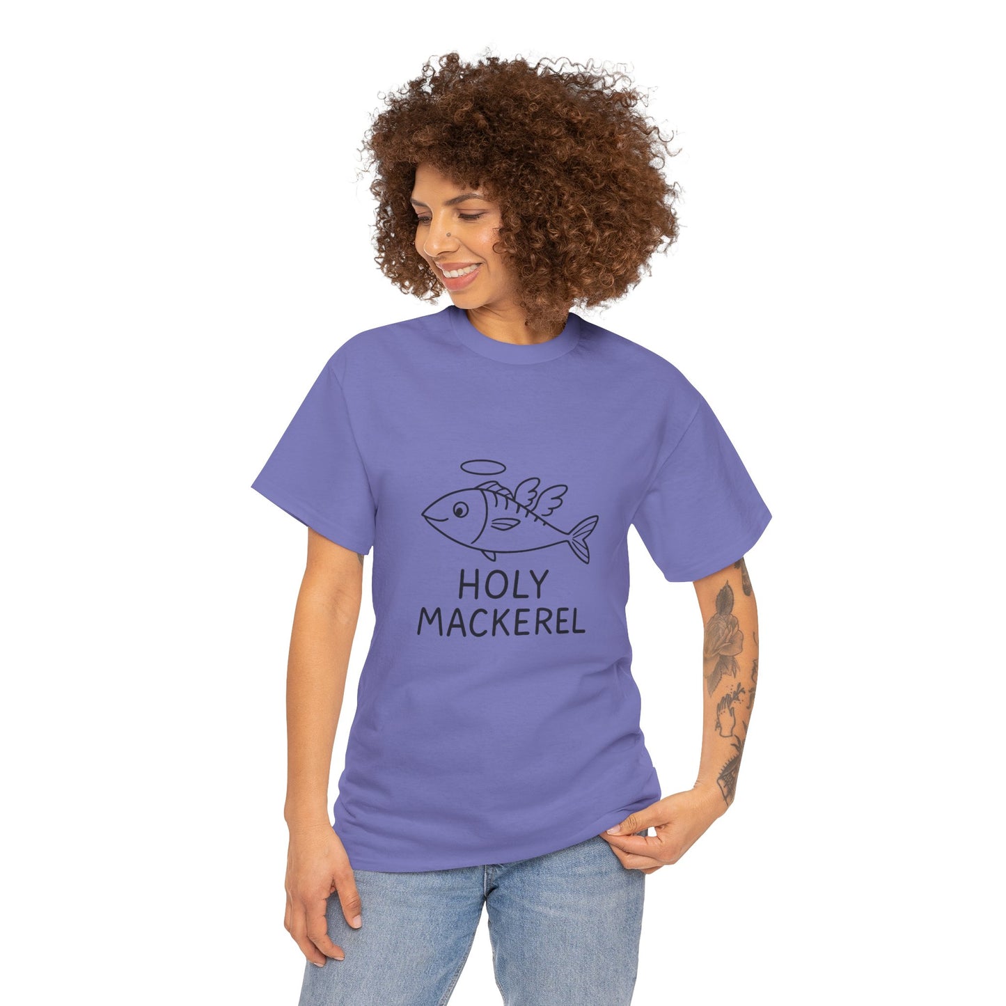 Holy Mackerel Unisex Tee - Fun Graphic Shirt for Seafood Lovers, Casual Wear, Quirky Gift, Summer Vibes, Fish Enthusiast