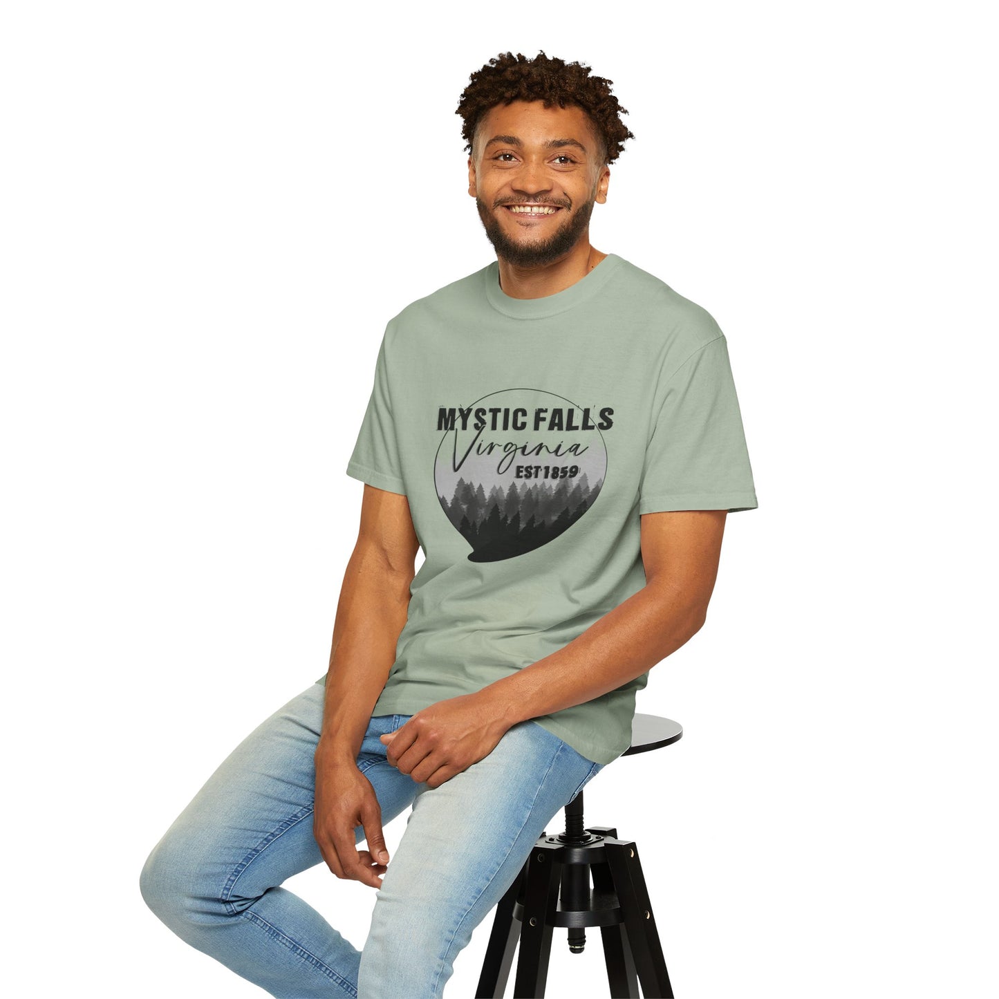 Mystic Falls Virginia T-Shirt — Forest Circle Graphic Tee (EST 1859)