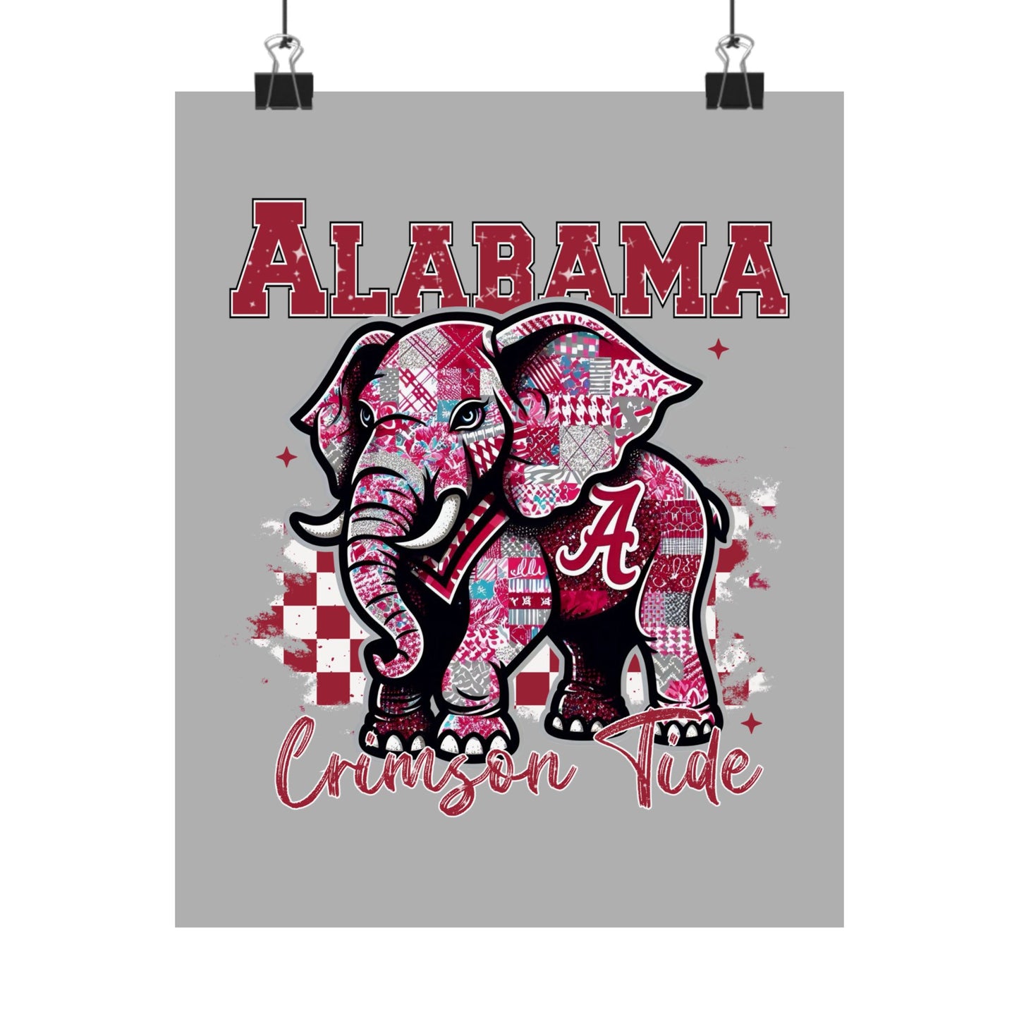 Alabama Crimson Tide Elephant Matte Poster