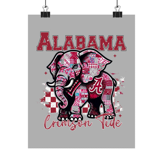 Alabama Crimson Tide Elephant Matte Poster