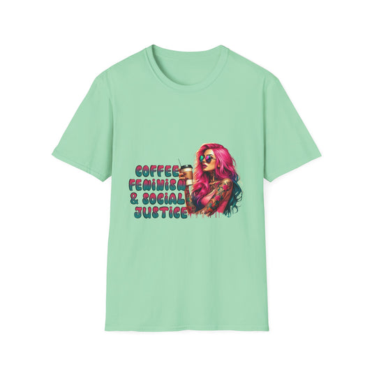 Bold Feminist Statement Tee, Empowerment Shirt, Coffee Lover Gift, Social Justice Apparel, Unisex Softstyle T-Shirt, Casual Wear, Gift [...]