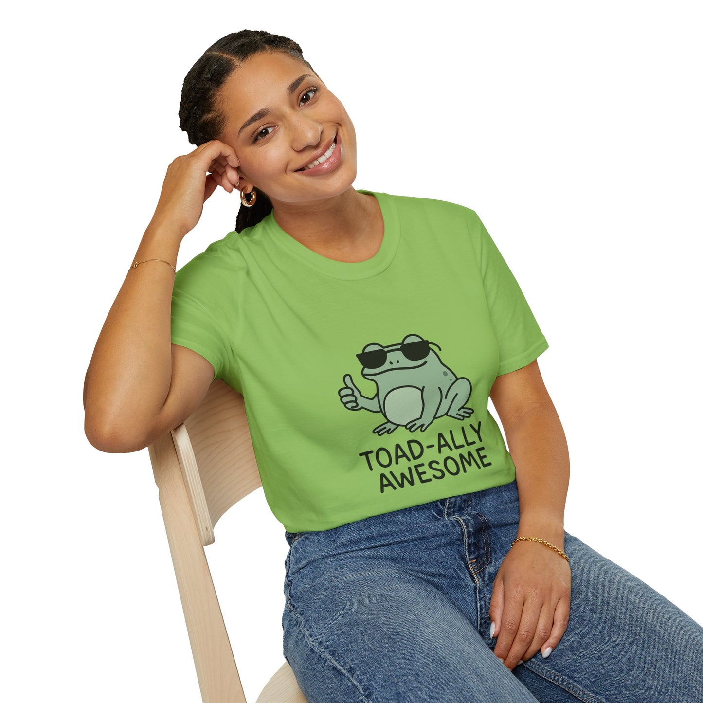 Toad-ally Awesome Unisex Softstyle T-Shirt, Funny Frog Tee, Gift for Animal Lovers, Casual Wear, Birthday Present, Green Humor Shirt