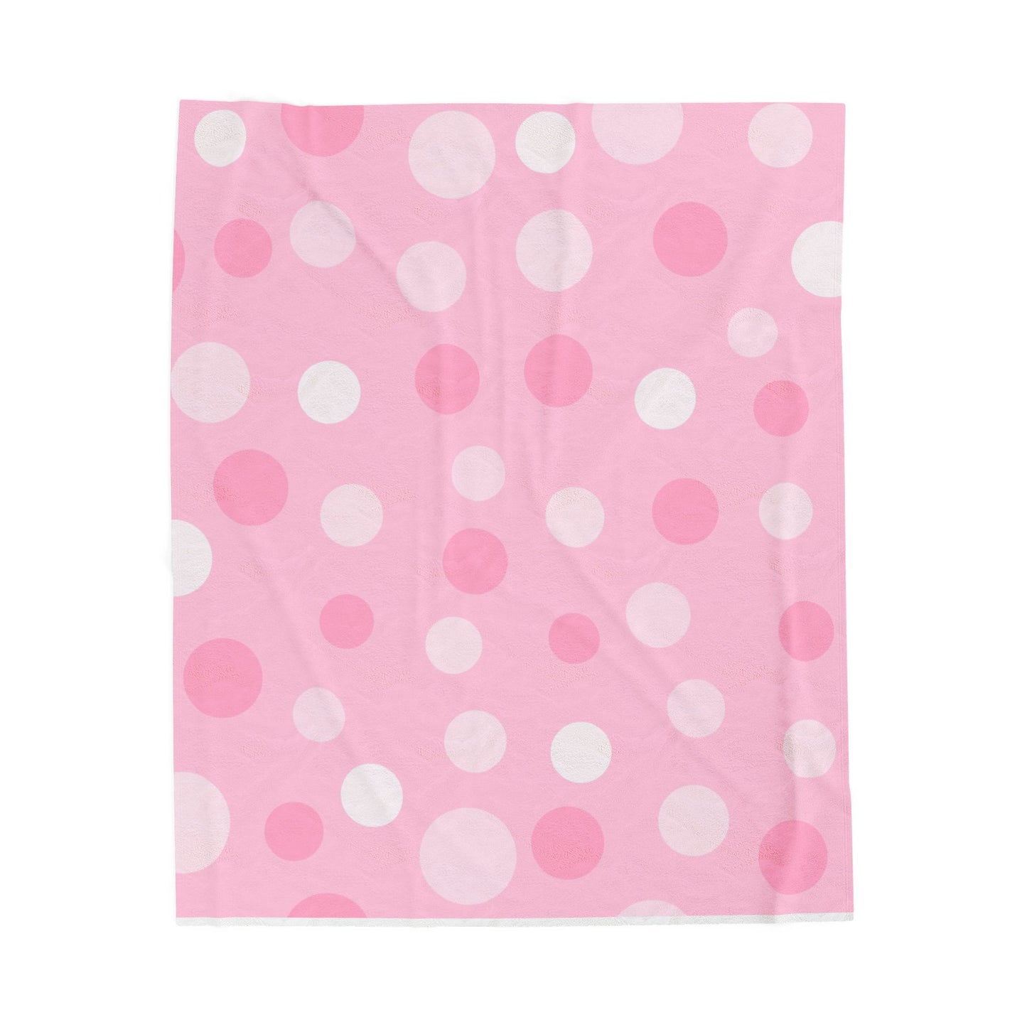 Pink Polka Dot Blanket | Velveteen Plush Throw, Soft Nursery Decor