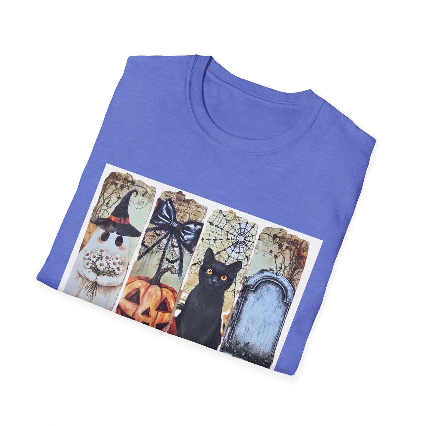 Spooky Season Cat T-Shirt, Halloween Tees, Unisex Softstyle Tee, Fall Fashion, Cute Halloween Shirt, Cat Lover Gift