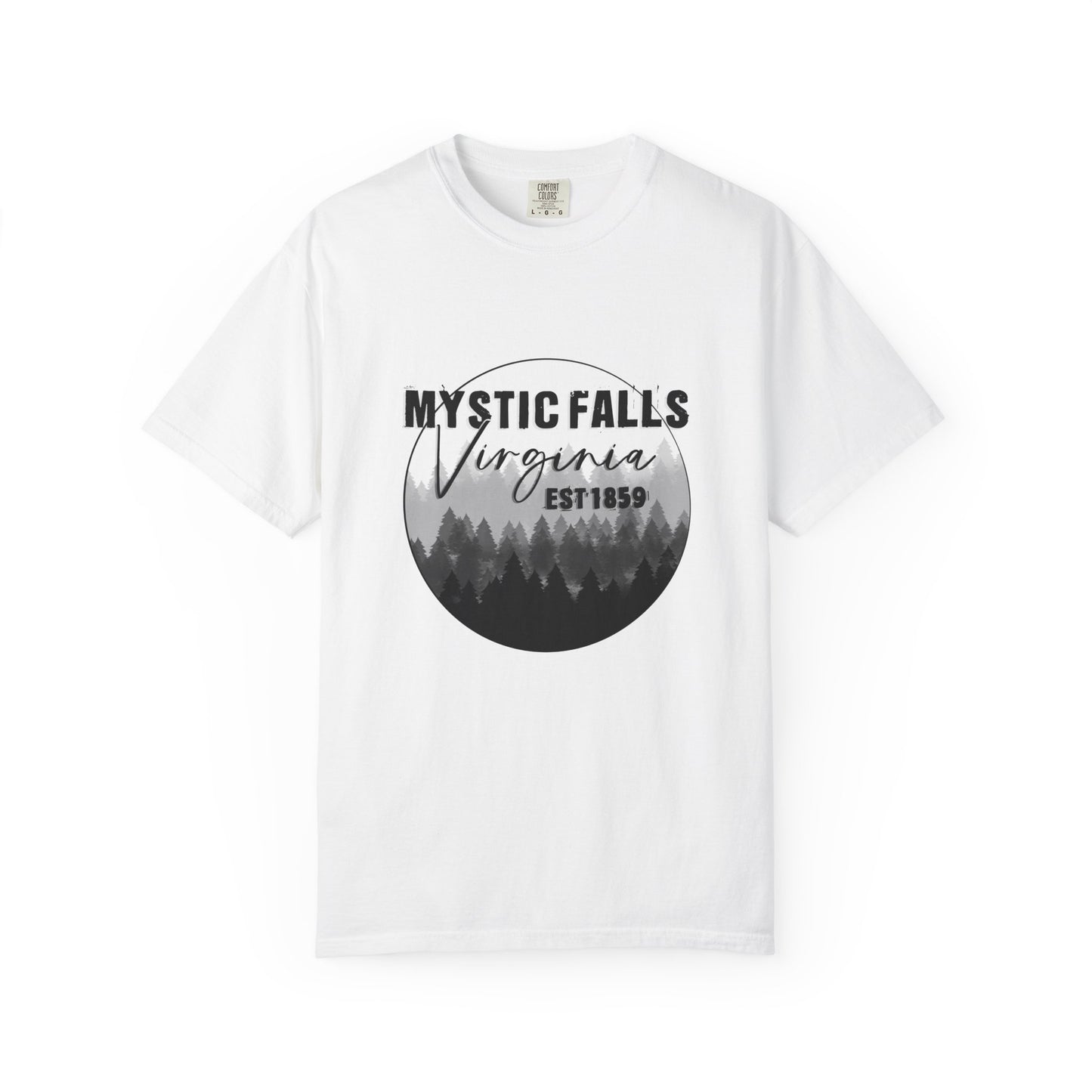 Mystic Falls Virginia T-Shirt — Forest Circle Graphic Tee (EST 1859)