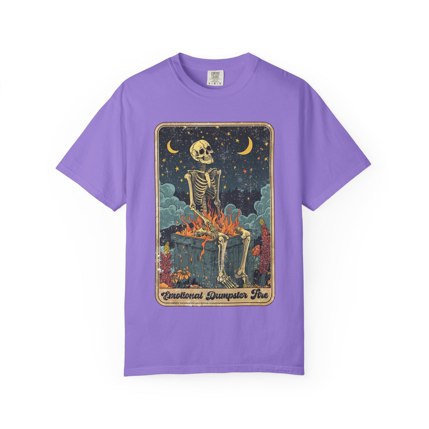 Skeleton in the Moonlight T-Shirt | Spooky Vintage Graphic Tee for Halloween, Casual Wear, Unisex Apparel, Fall Fashion, Gift for Art Lovers