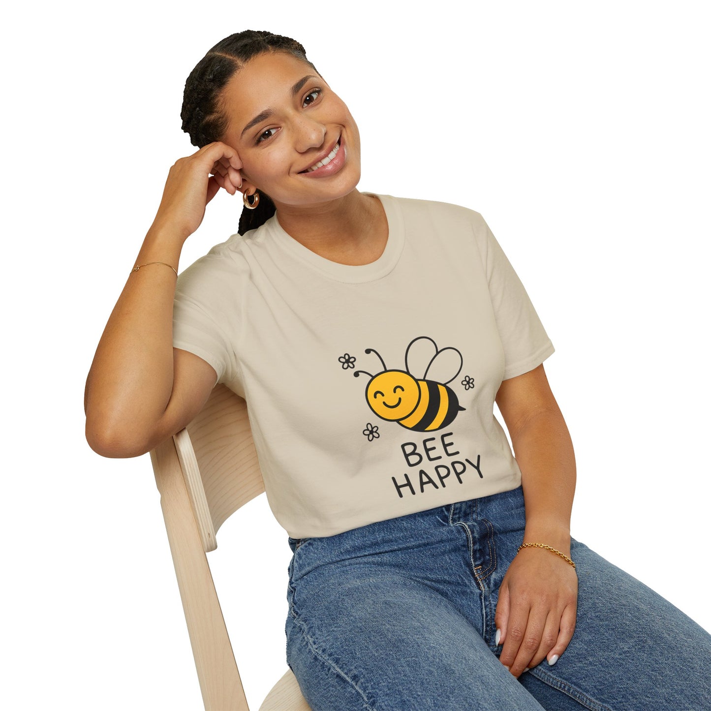 Bee Happy Unisex Softstyle T-Shirt | Cute Bee Graphic Tee, Fun Gift for Kids and Adults, Summer Vibe Shirt, Bee-themed Apparel, Nature [...]