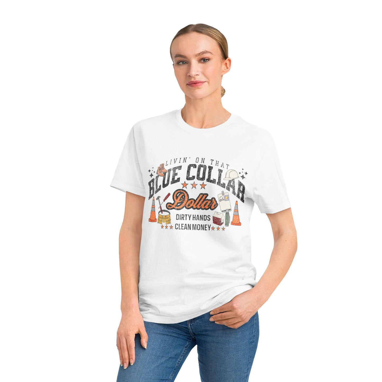 Blue Collar Dollars T-Shirt — "Livin' on That Blue Collar" Workwear Tee