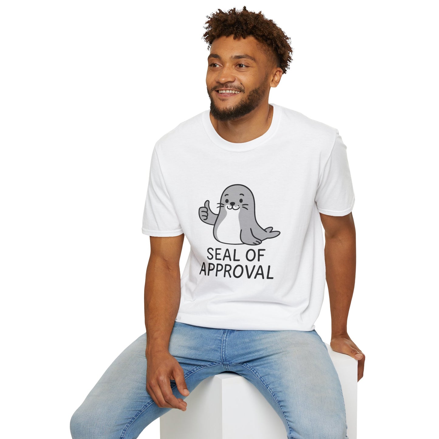 Cute Seal of Approval T-Shirt, Funny Tee, Gift for Animal Lovers, Unisex Softstyle Shirt, Casual Wear, Birthday Present