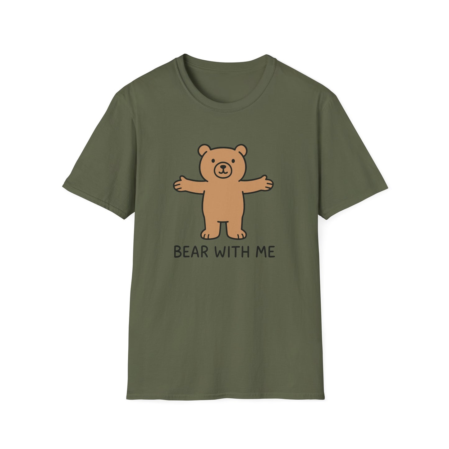 Cute Bear Graphic T-Shirt | Bear with Me Tee, Gift for Animal Lovers, Fun Casual Wear, Birthday Gift, Unisex Softstyle Shirt