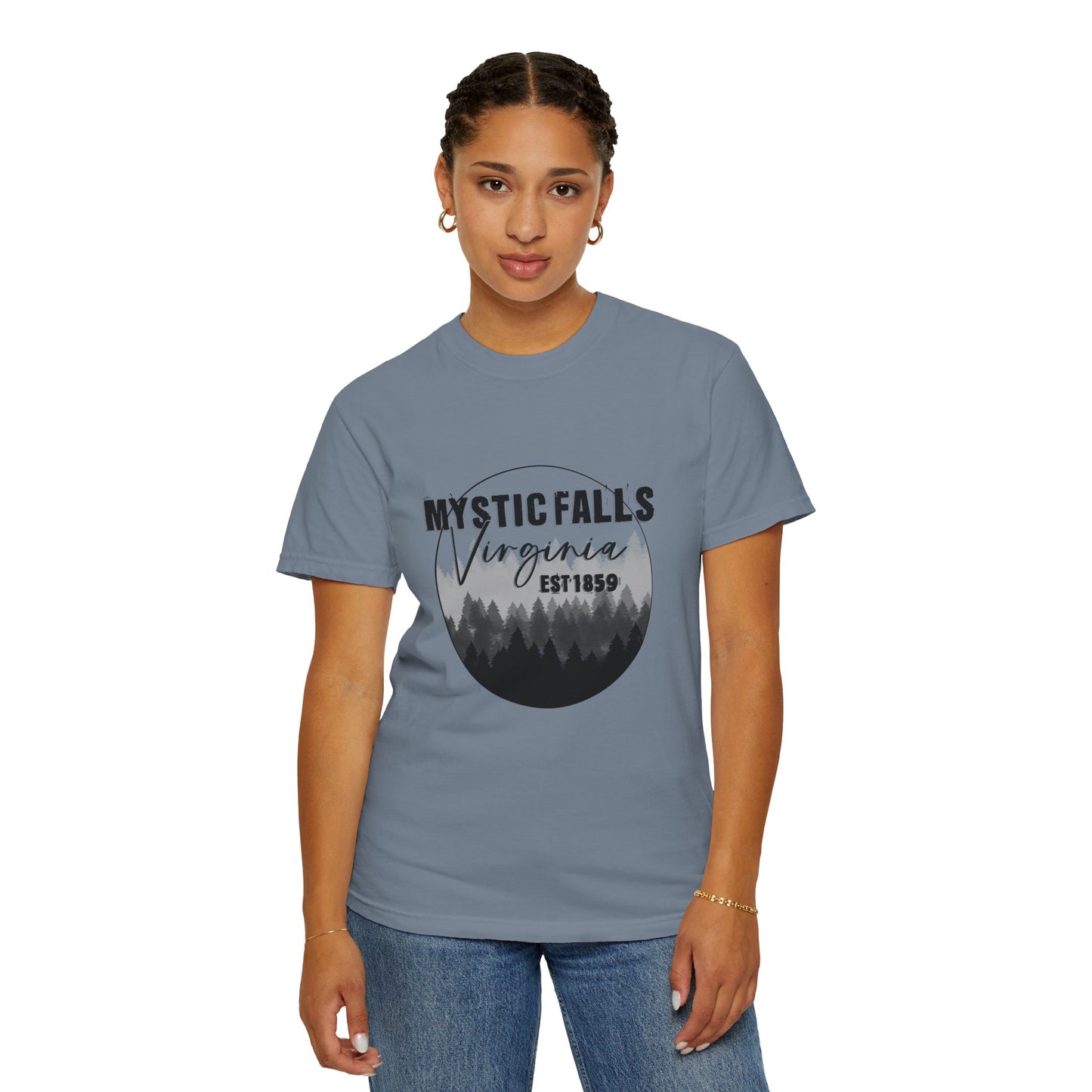 Mystic Falls Virginia T-Shirt — Forest Circle Graphic Tee (EST 1859)