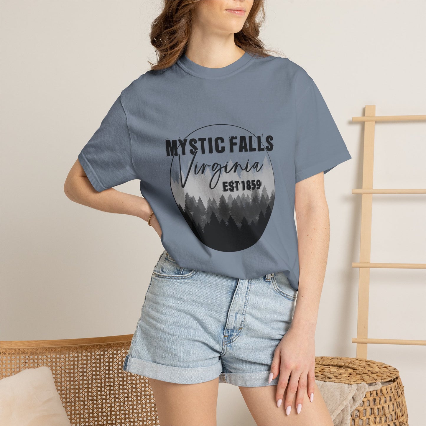 Mystic Falls Virginia T-Shirt — Forest Circle Graphic Tee (EST 1859)