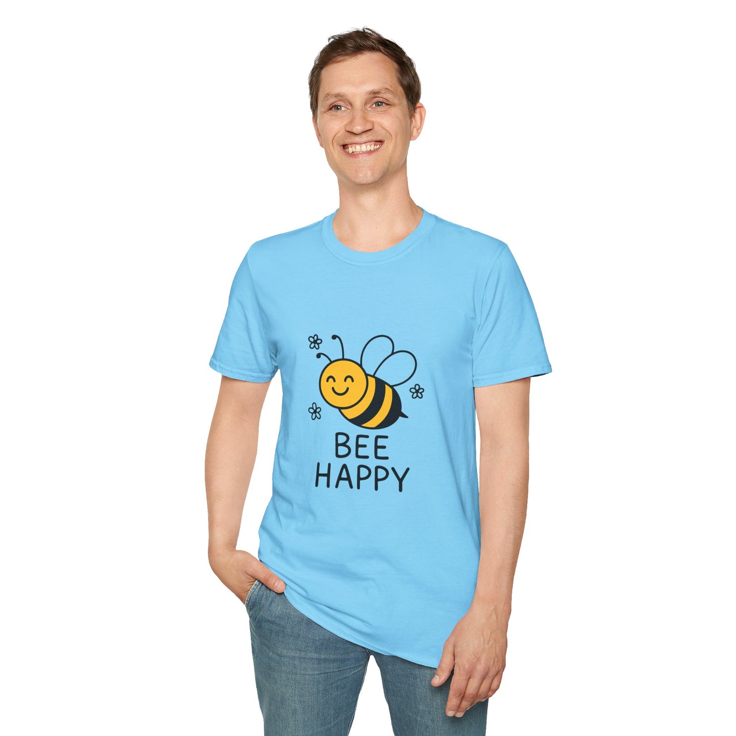 Bee Happy Unisex Softstyle T-Shirt | Cute Bee Graphic Tee, Fun Gift for Kids and Adults, Summer Vibe Shirt, Bee-themed Apparel, Nature [...]