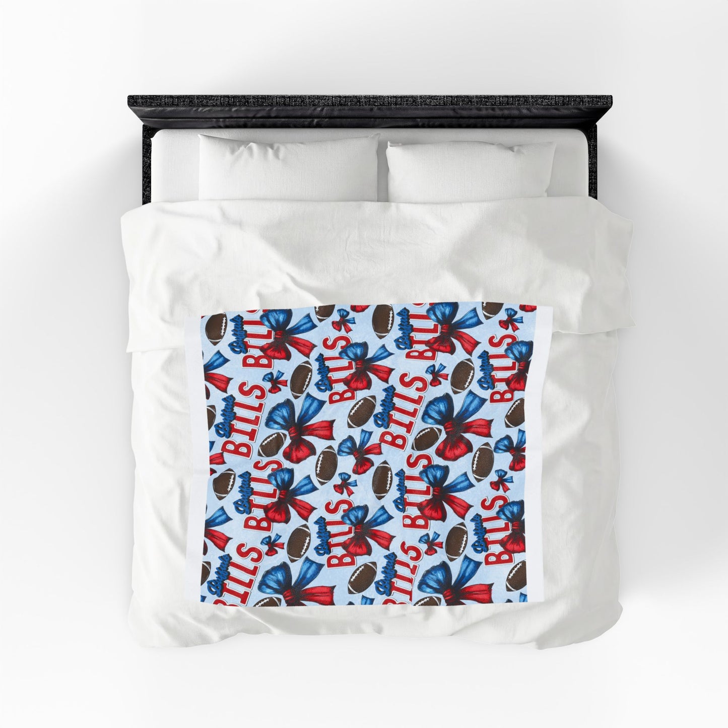American Flag Bow Velveteen Plush Blanket — Patriotic 4th of July Throw