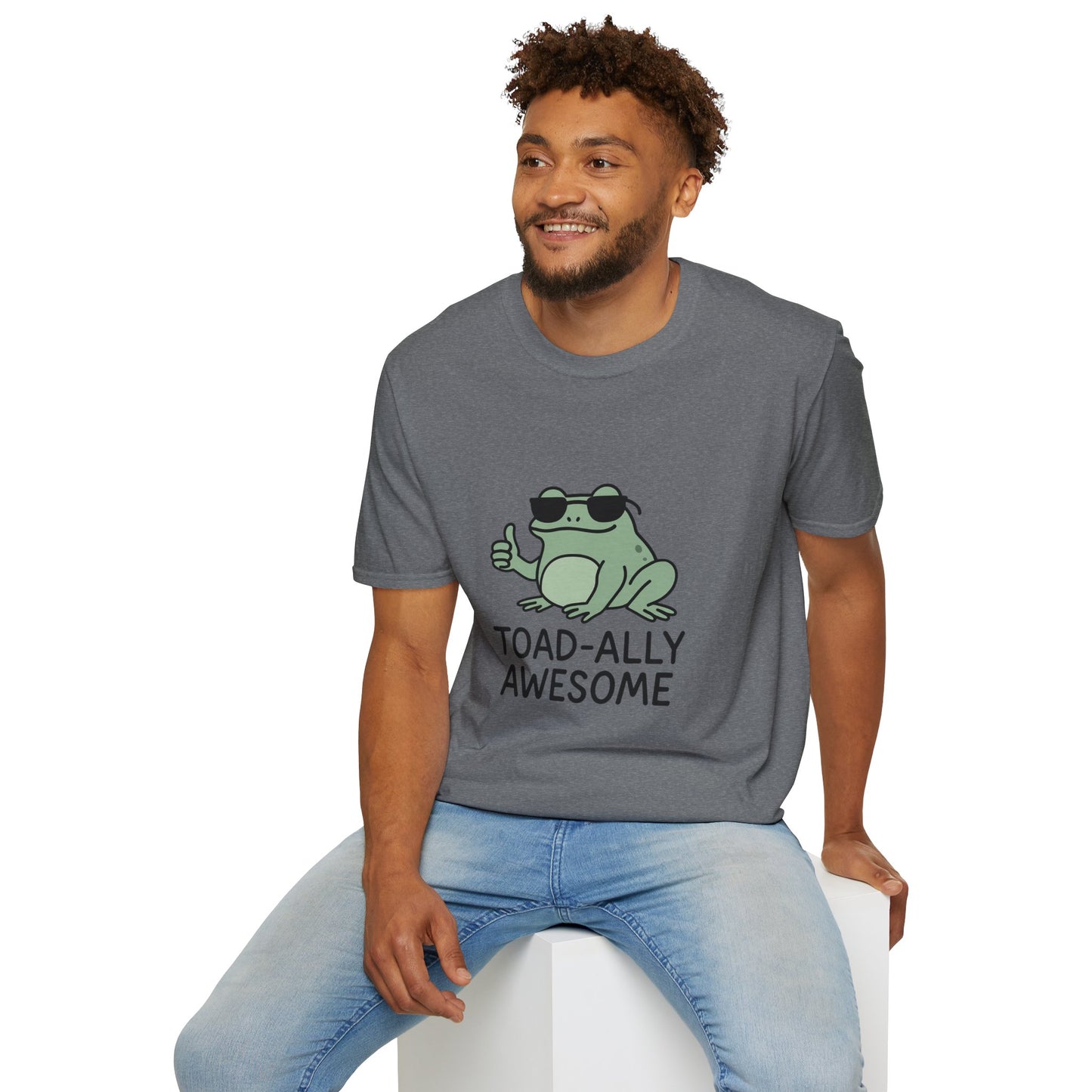 Toad-ally Awesome Unisex Softstyle T-Shirt, Funny Frog Tee, Gift for Animal Lovers, Casual Wear, Birthday Present, Green Humor Shirt