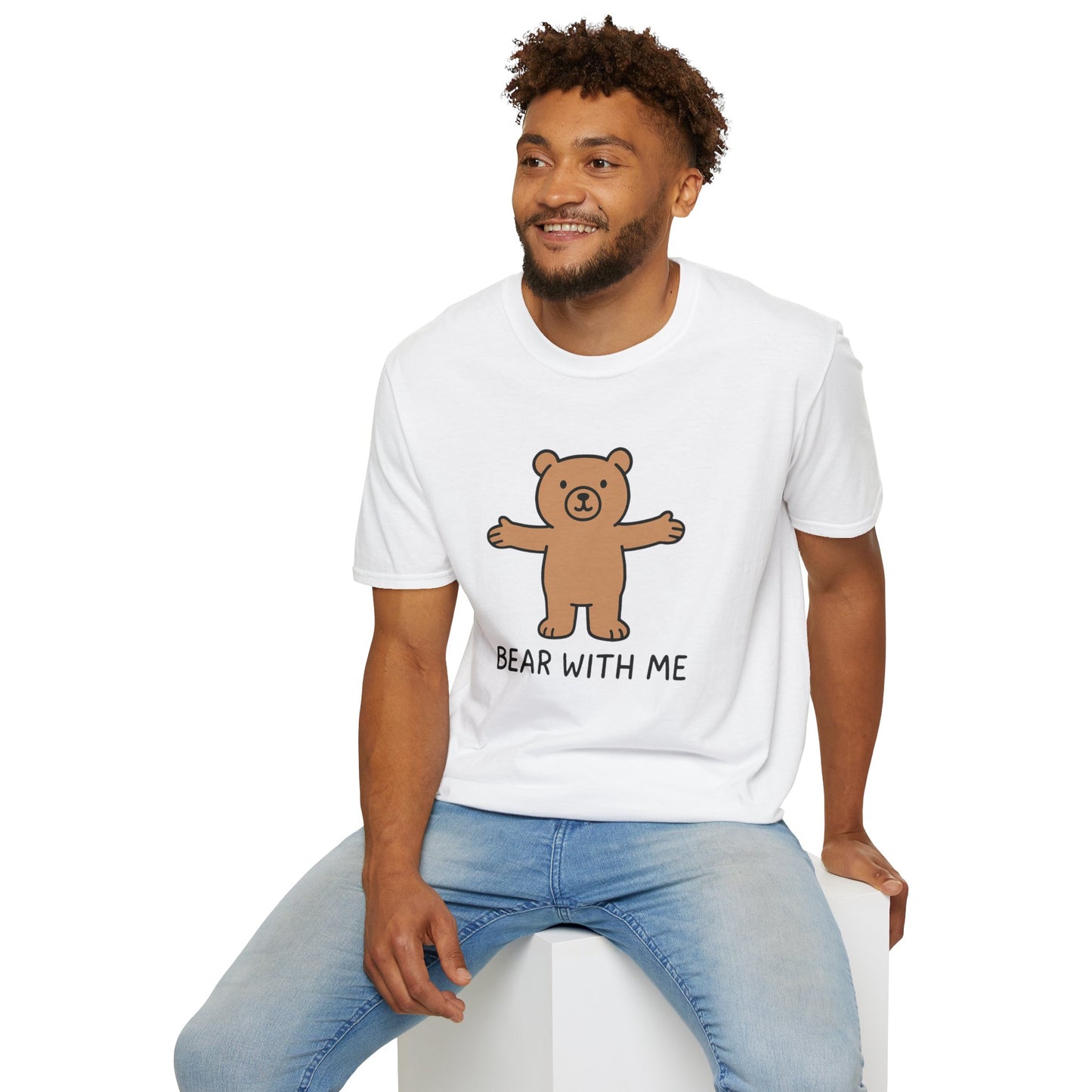 Cute Bear Graphic T-Shirt | Bear with Me Tee, Gift for Animal Lovers, Fun Casual Wear, Birthday Gift, Unisex Softstyle Shirt