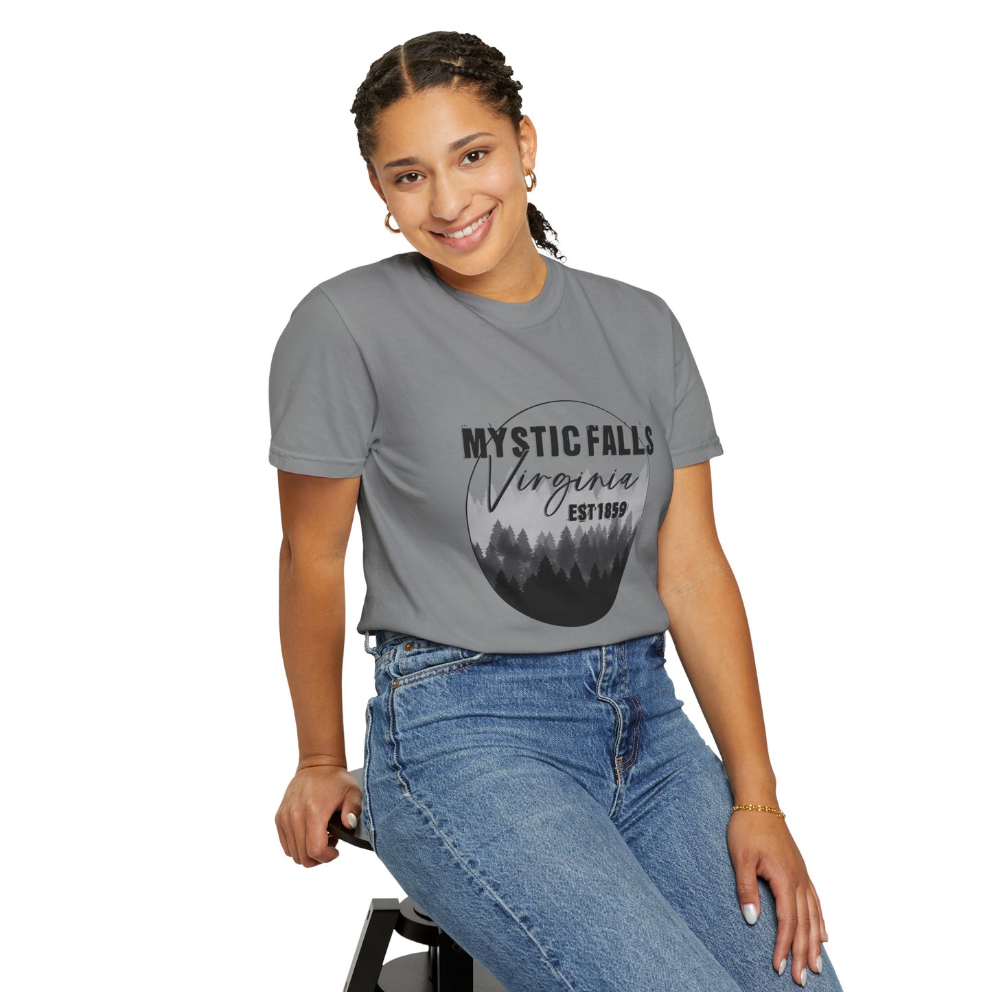 Mystic Falls Virginia T-Shirt — Forest Circle Graphic Tee (EST 1859)